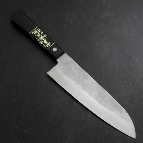 Santoku Silver Steel #3 Nashiji Schwarzer Westlicher Griff 165mm-[Musashi]-[Japan-Küchenmesser]
