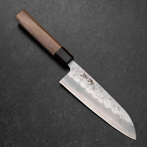 Santoku Silver Steel #3 Nashiji Walnussholz Griff 165mm-[Musashi]-[Japan-Küchenmesser]