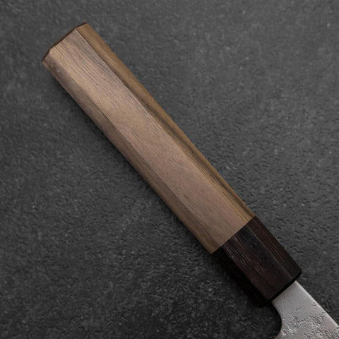 Santoku Silver Steel #3 Nashiji Walnut Handle 165mm-[Musashi]-[Japanese-Kitchen-Knives]
