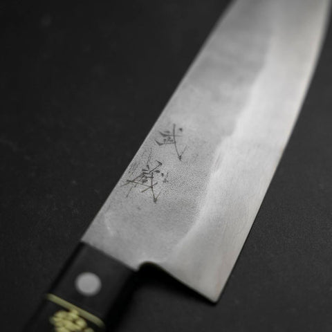 Santoku Silver Steel #3 Nashiji Western Black Handle 180mm (7”)
