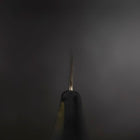 Santoku Silver Steel #3 Nashiji Western Black Handle 180mm (7”)-[Musashi]-[Japan-Küchenmesser]