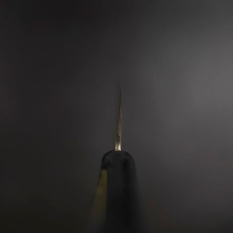 Santoku Silver Steel #3 Nashiji Western Black Handle 180mm (7”)-[Musashi]-[Japan-Küchenmesser]