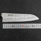 Santoku Silver Steel #3 Nashiji Western Purple Handle 180mm (Tsuba-Nashi) (7”)-[Musashi]-[Japan-Küchenmesser]
