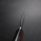 Santoku Silver Steel #3 Nashiji Western Red Handle 180mm (Tsuba-Nashi) (7”)-[Musashi]-[Japan-Küchenmesser]