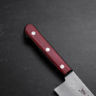 Santoku Silver Steel #3 Nashiji Western Red Handle 180mm (Tsuba-Nashi) (7”)-[Musashi]-[Japan-Küchenmesser]