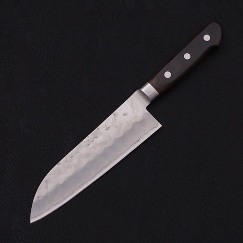 Santoku Silver Steel #3 Nashiji Western Handle 180mm (7”)-[Musashi]-[Japanese-Kitchen-Knives]