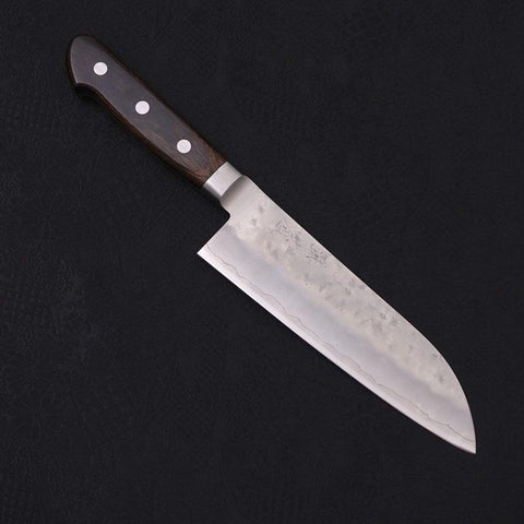 Santoku Silver Steel #3 Nashiji Western Handle 180mm (7”)-[Musashi]-[Japanese-Kitchen-Knives]