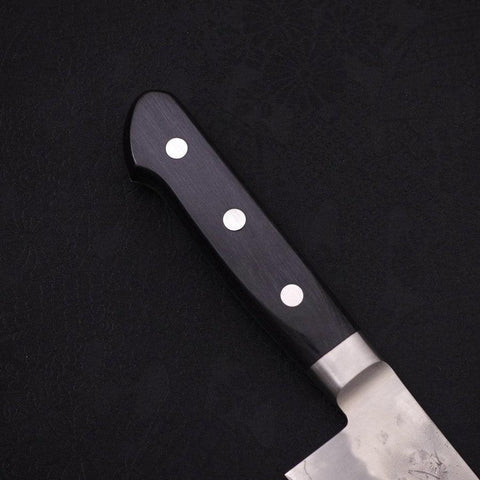 Santoku Silver Steel #3 Nashiji Western Black Handle 180mm (7”)-[Musashi]-[Japanese-Kitchen-Knives]