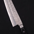 Santoku Silver Steel #3 Nashiji Westlicher Griff In Schwarz 180mm-[Musashi]-[Japan-Küchenmesser]