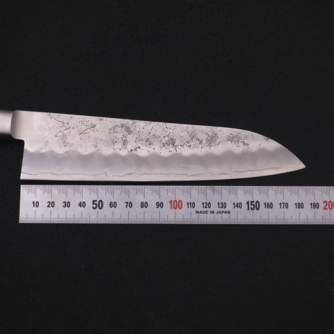 Santoku Silver Steel #3 Nashiji Westlicher Griff In Schwarz 180mm-[Musashi]-[Japan-Küchenmesser]