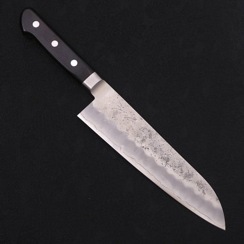 Santoku Silver Steel #3 Nashiji Westlicher Griff In Schwarz 180mm-[Musashi]-[Japan-Küchenmesser]