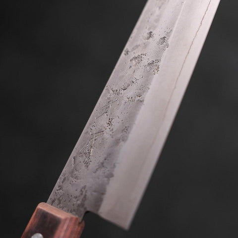 Santoku Silver Steel #3, Nashiji Westlicher Griff in Braun, 165mm-[Musashi]-[Japan-Küchenmesser]