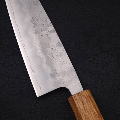 Santoku Silver Steel #3, Nashiji Yaki Urushi Griff, 165mm-[Musashi]-[Japan-Küchenmesser]