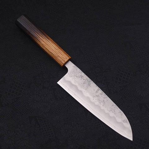 Santoku Silver Steel #3, Nashiji Yaki Urushi Griff, 165mm-[Musashi]-[Japan-Küchenmesser]