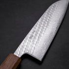 Santoku Silver Steel #3 Nawame Damascus Yaki Urushi Handle 165mm (6.5”)-[Musashi]-[Japan-Küchenmesser]