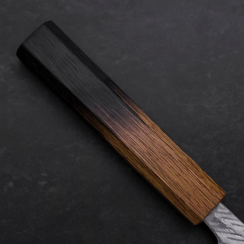 Santoku Silver Steel #3 Nawame Damascus Yaki Urushi Handle 165mm (6.5”)-[Musashi]-[Japan-Küchenmesser]