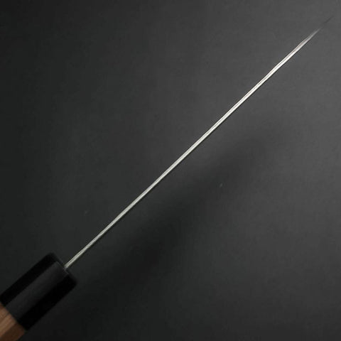 Santoku Silver Steel #3 Nawame Damast Büffelhorn und Walnussholz Griff 165mm-[Musashi]-[Japan-Küchenmesser]