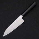Santoku Silver Steel #3 Nickel Damascus Buffalo Ebony Handle 165mm-[Musashi]-[Japan-Küchenmesser]