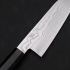 Santoku Silver Steel #3 Nickel Damascus Buffalo Ebony Handle 165mm-[Musashi]-[Japan-Küchenmesser]