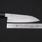 Santoku Silver Steel #3 Nickel Damascus Buffalo Ebony Handle 165mm-[Musashi]-[Japan-Küchenmesser]