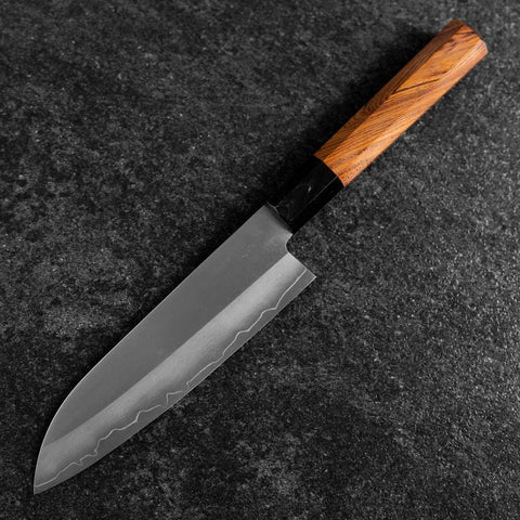 Santoku Silver Steel #3 Poliert Büffelhorn und Bubinga Griff 170mm-[Musashi]-[Japan-Küchenmesser]