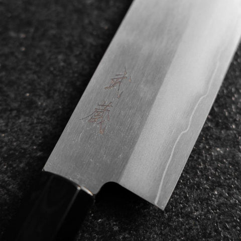 Santoku Silver Steel #3 Poliert Büffelhorn und Bubinga Griff 170mm-[Musashi]-[Japan-Küchenmesser]