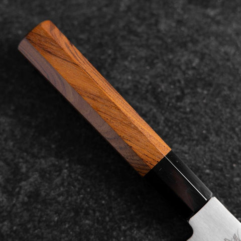 Santoku Silver Steel #3 Poliert Büffelhorn und Bubinga Griff 170mm-[Musashi]-[Japan-Küchenmesser]