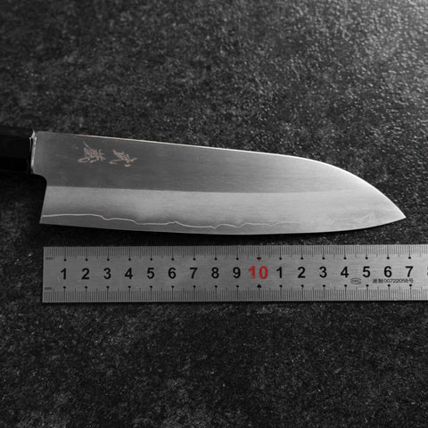 Santoku Silver Steel #3 Poliert Büffelhorn und Bubinga Griff 170mm-[Musashi]-[Japan-Küchenmesser]