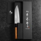 Santoku Silver Steel #3 Poliert Büffelhorn und Bubinga Griff 170mm-[Musashi]-[Japan-Küchenmesser]