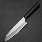 Santoku Silver Steel #3 Poliert Büffelhorn und Ebenholz Griff 165mm-[Musashi]-[Japan-Küchenmesser]