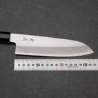 Santoku Silver Steel #3 Poliert Büffelhorn und Ebenholz Griff 165mm-[Musashi]-[Japan-Küchenmesser]