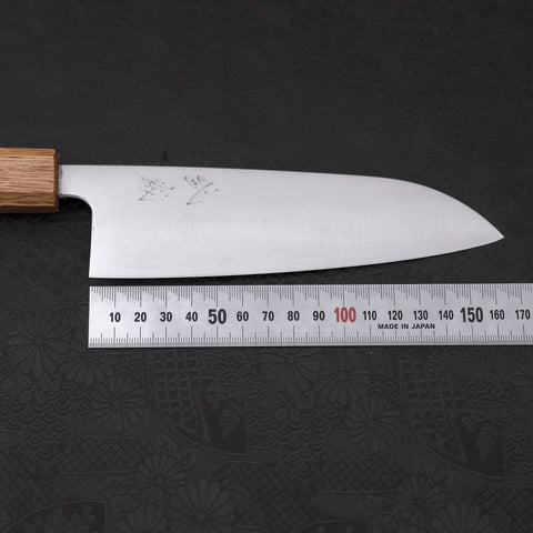 Santoku Silver Steel #3, Poliert Büffelhorn und Magnolie Griff, 165mm-[Musashi]-[Japan-Küchenmesser]