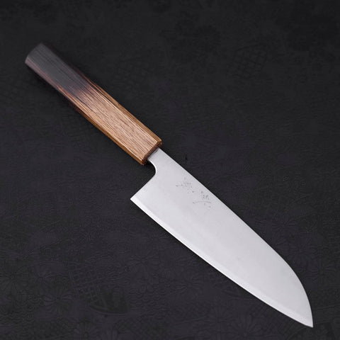 Santoku Silver Steel #3, Poliert Büffelhorn und Magnolie Griff, 165mm-[Musashi]-[Japan-Küchenmesser]