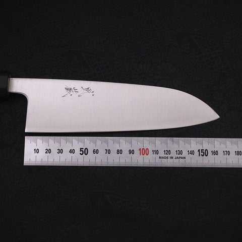 Santoku Silver Steel #3 Poliert Büffelhorn und Magnolienholz Griff 165mm-[Musashi]-[Japan-Küchenmesser]