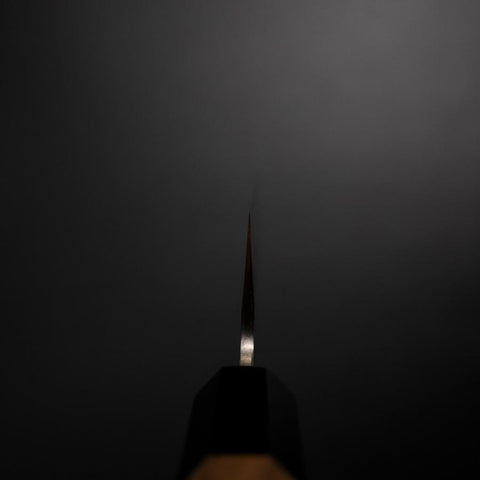 Santoku Silver Steel #3 Poliert Büffelhorn und Walnussholz Griff 155mm-[Musashi]-[Japan-Küchenmesser]