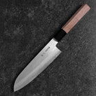 Santoku Silver Steel #3 Poliert Büffelhorn und Walnussholz Griff 170mm-[Musashi]-[Japan-Küchenmesser]