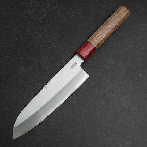 Santoku Silver Steel #3 Poliert Walnussholz Griff 165mm-[Musashi]-[Japan-Küchenmesser]