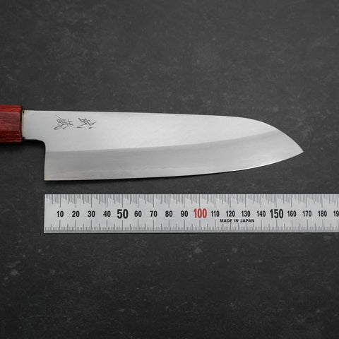 Santoku Silver Steel #3 Polished Walnut Handle 165mm (6.5”)-[Musashi]-[Japan-Küchenmesser]