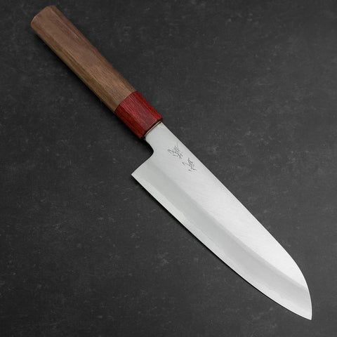 Santoku Silver Steel #3 Polished Walnut Handle 165mm (6.5”)-[Musashi]-[Japan-Küchenmesser]
