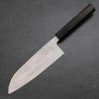 Santoku Silver Steel #3 Tsuchime Damast Büffelhorn und Ebenholz Griff 170mm-[Musashi]-[Japan-Küchenmesser]