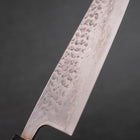 Santoku Silver Steel #3 Tsuchime Damast Büffelhorn und Ebenholz Griff 170mm-[Musashi]-[Japan-Küchenmesser]