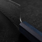 Santoku Silver Steel #3 Tsuchime Damast Dunkelblauer Urushi Griff 170mm-[Musashi]-[Japan-Küchenmesser]