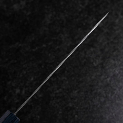 Santoku Silver Steel #3 Tsuchime Damast Dunkelblauer Urushi Griff 170mm-[Musashi]-[Japan-Küchenmesser]