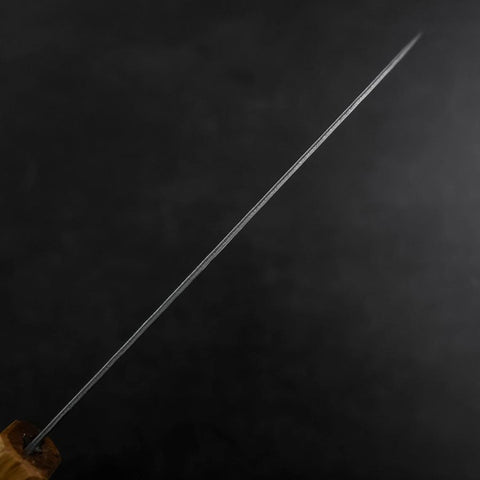 Santoku Silver Steel #3 Tsuchime Damast Eichenholz Griff 165mm-[Musashi]-[Japan-Küchenmesser]