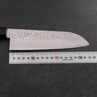 Santoku Silver Steel #3 Tsuchime Damast Walnuss Griff 170mm-[Musashi]-[Japan-Küchenmesser]