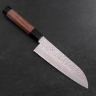 Santoku Silver Steel #3 Tsuchime Damast Walnuss Griff 170mm-[Musashi]-[Japan-Küchenmesser]