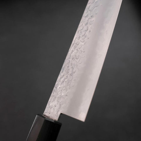 Santoku Silver Steel #3 Tsuchime Walnuss Griff 170mm-[Musashi]-[Japan-Küchenmesser]