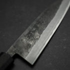 Santoku Stainless Clad Blue Steel #2 Kurouchi Rubber Handle 165mm (6.5”)-[Musashi]-[Japan-Küchenmesser]