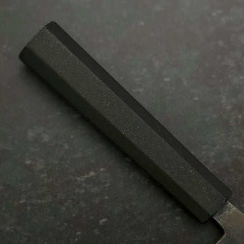 Santoku Stainless Clad Blue Steel #2 Kurouchi Rubber Handle 165mm (6.5”)-[Musashi]-[Japan-Küchenmesser]