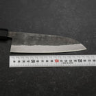 Santoku Stainless Clad Blue Steel #2 Kurouchi Rubber Handle 165mm (6.5”)-[Musashi]-[Japan-Küchenmesser]